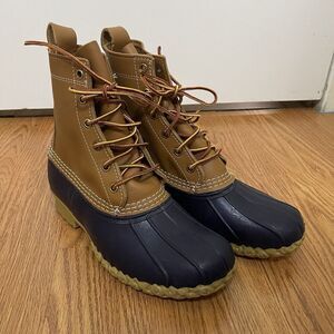 NWOB Bean Boots By LL Bean Duck waterproof brown leather outdoor boots size 9